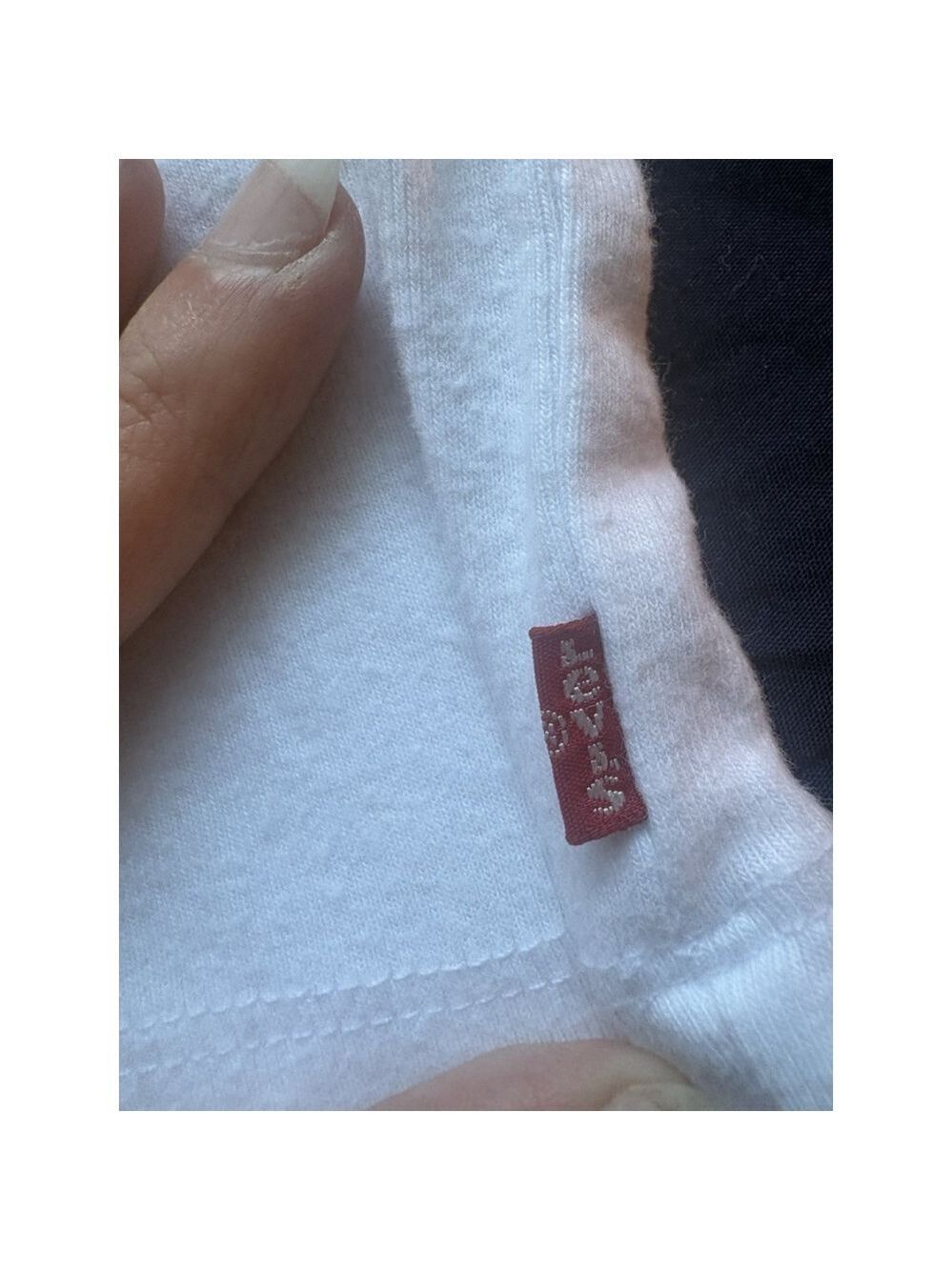 Levi's XL Slim Fit Ringer T-Shirt White Raglan Short Sleeve Retro Oracle Ringer - Picture 6 of 9